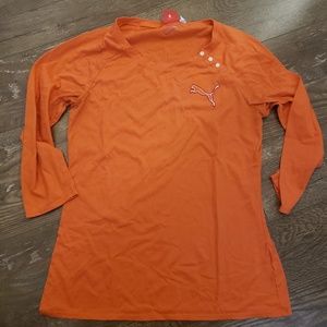 Orange Puma 3/4 Length Top Athletic Top